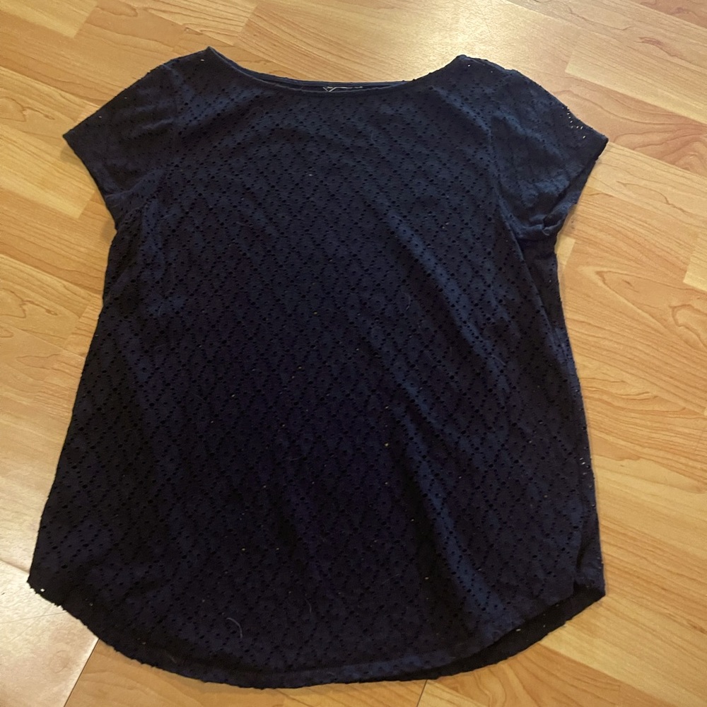 Black Blouse with Cutouts